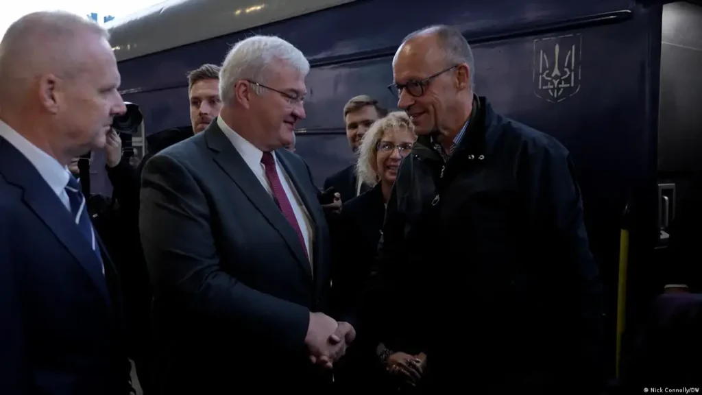 Germany’s Merz arrives in Kyiv as Russia intensifies attacks